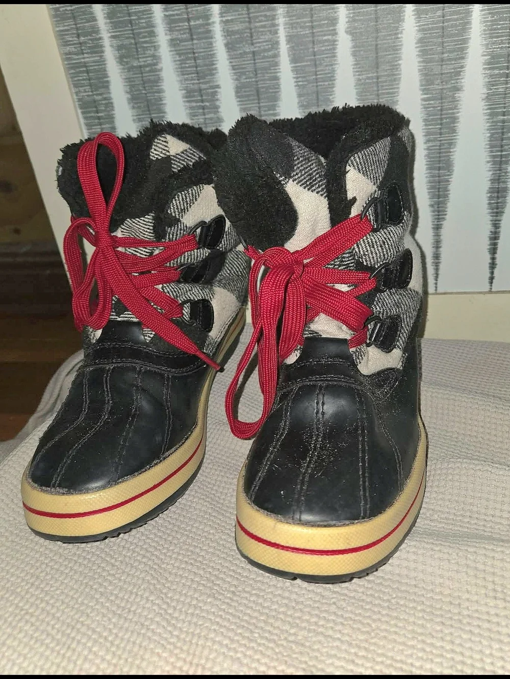 Target Black and Red Women's Winter Rain Boots - Size 8